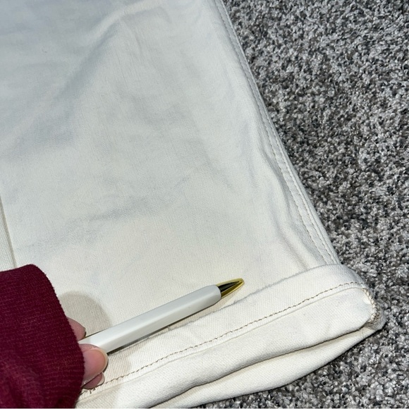 Judy Blue Overalls M Garment Dyed Straight Leg Ecru Off-White Stretch Denim Note - Picture 12 of 16